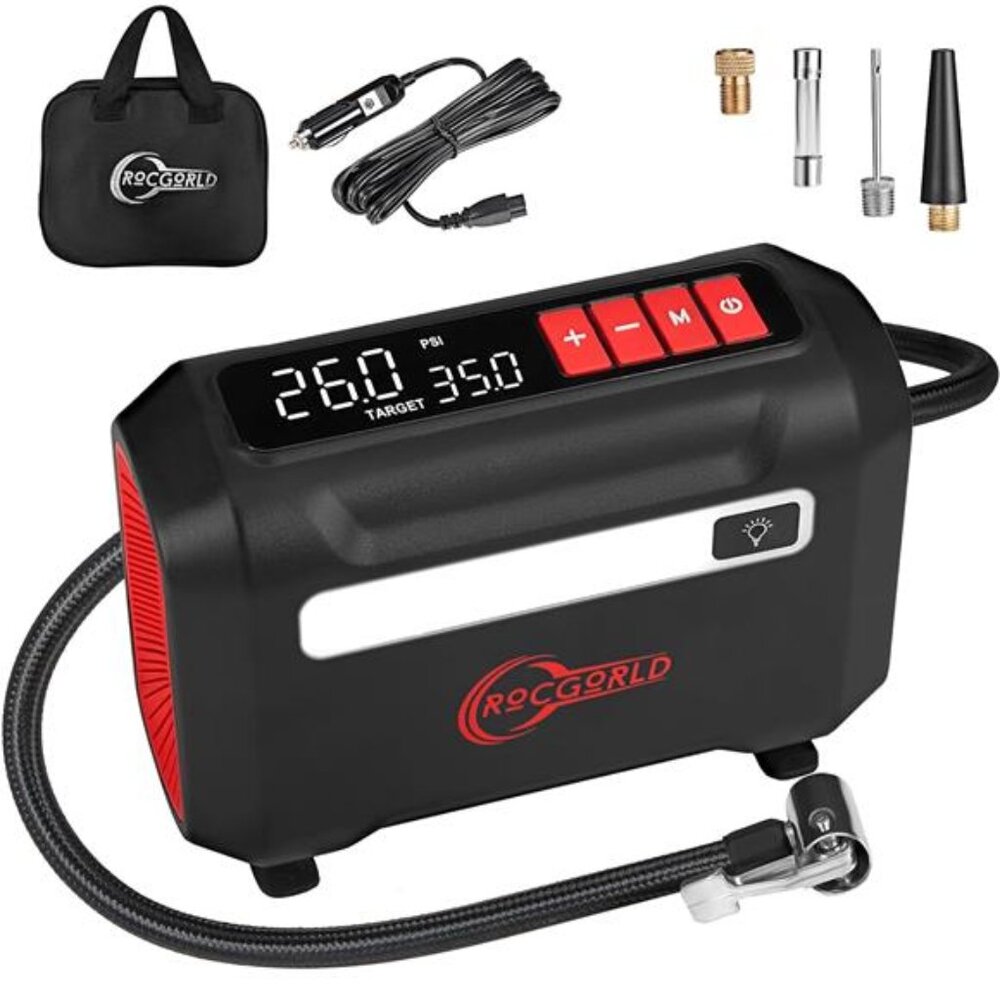 Tire Inflator Portable Air Compressor,DC 12V Air Compressor Portable with Screen